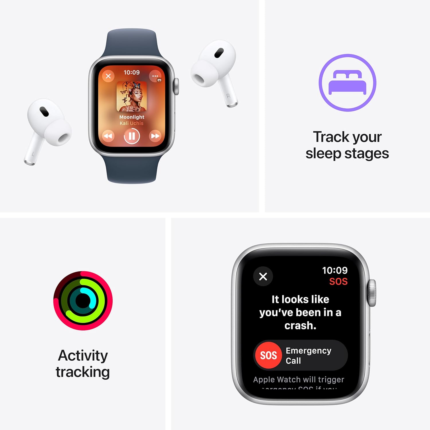 Apple Watch Se (Gps) - 2Nd Generation - 40 Mm - Midnight Aluminium - Smart Watch With Sport Band - Fluoroelastomer - Mid