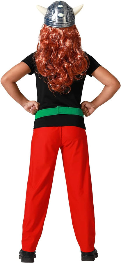 Atosa Asterix Children's Costume Asterix and Obelix Google Black Red Cosplay French Comic Character BD Party Stories Halloween Carnival 3 to 12 Years