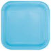 Unique 30900EU Eco-Friendly Square Paper Plates-18 cm-Baby Blue Colour-16 Count (Pack of 1), Pack of 16