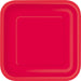 Unique Party: 16 Ruby Red 7In Square Plates Sup. Piatto Carta Quadrato 18 Cm Rosso