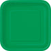 Unique- Platos Cuadrados de Papel Ecológicos-18 cm Verde Esmeralda, Color emerald green, paquete of 16 (31860EU