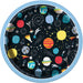 Unique 73264EU Eco-Friendly Paper Plates-18 cm-Outer Space Party-8 Count (Pack of 1), Multicolour 18 centimeters