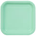 Unique- Platos Cuadrados de Papel Ecológicos-18 cm Verde Menta-Paquete de 16, Color mint green (99274EU