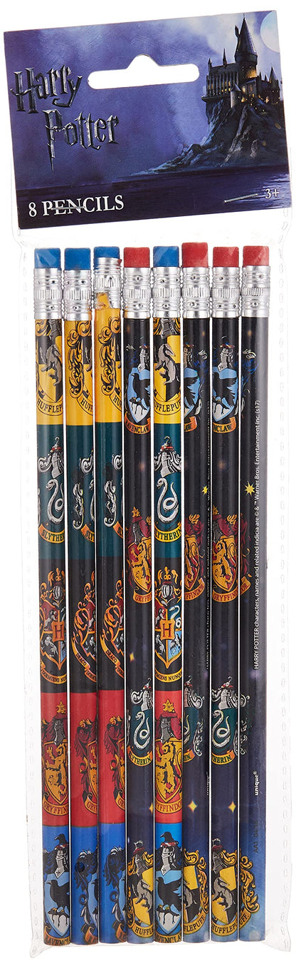 Unique Party 59069 Harry Potter Matite, Multicolore, Confezione da 8 pezzi