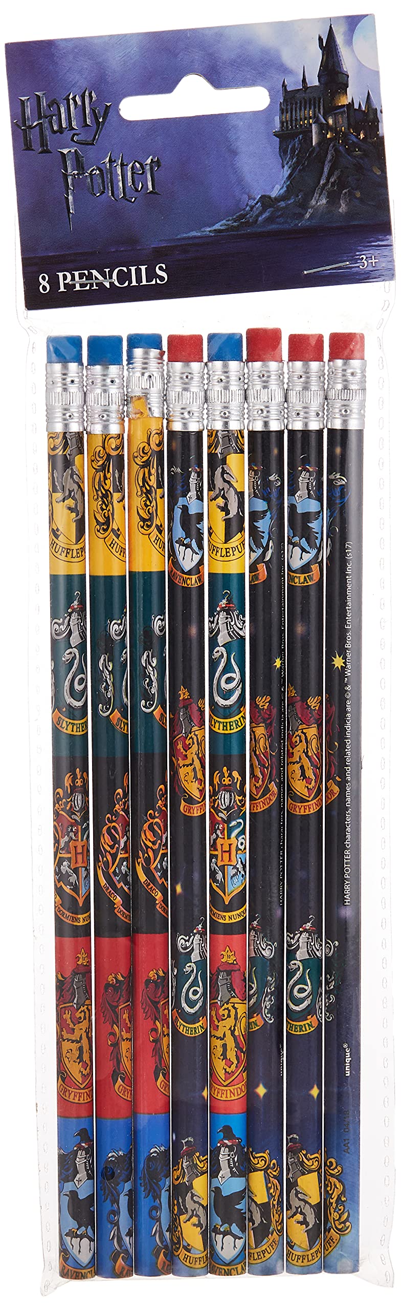 Unique Party 59069 Harry Potter Matite, Multicolore, Confezione da 8 pezzi