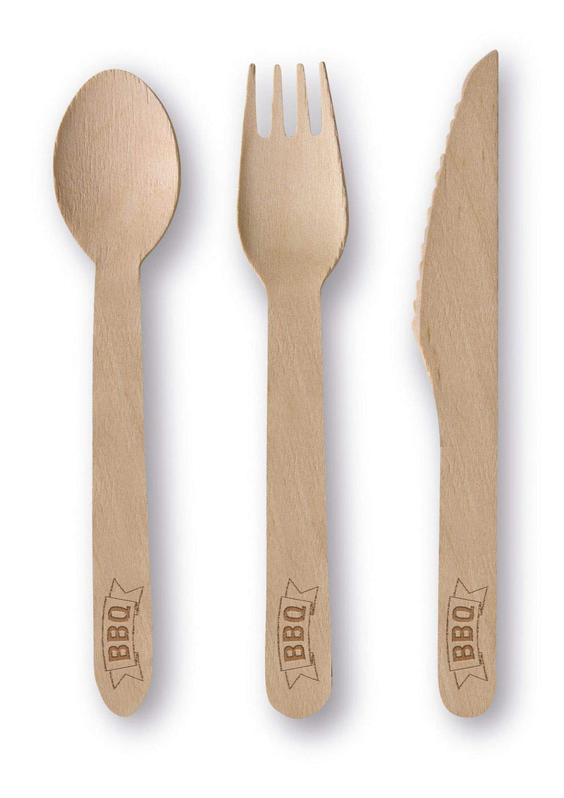 amscan Cubiertos de Madera para barbacoas (24 Piezas), Color Naturaleza (10022737