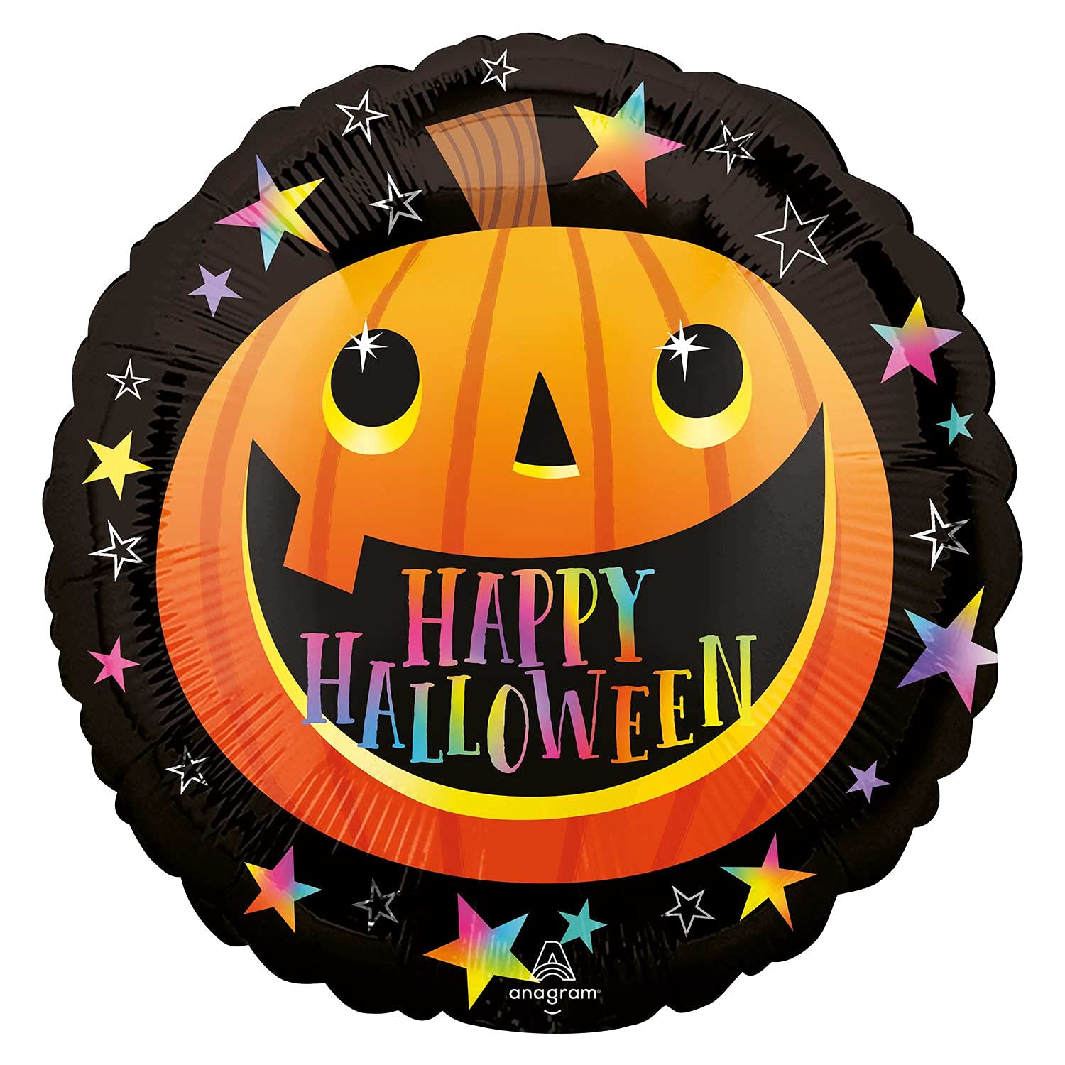 Amscan Anagram 4316701 - Smiley Halloween Pumpkin Round Foil Balloon - 17 Inch