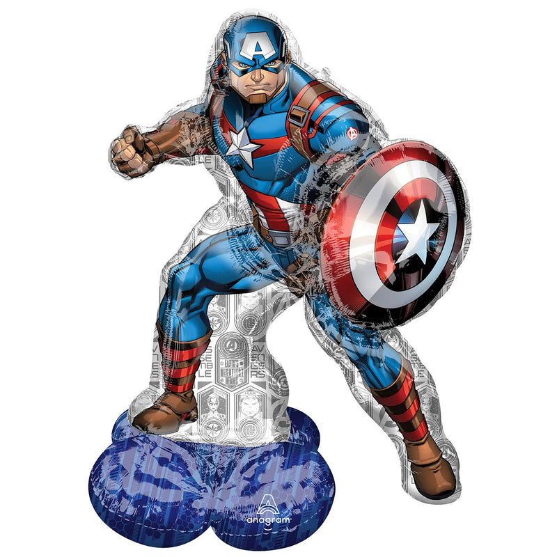 Amscan Anagram 4337311 - Captain America Birthday Airloonz Air-filled Foil Balloon - 58"
