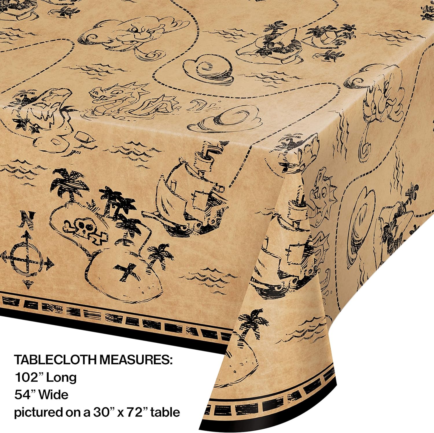 Plastic table cover Island Pirate Tablecloth 137cmX259cm