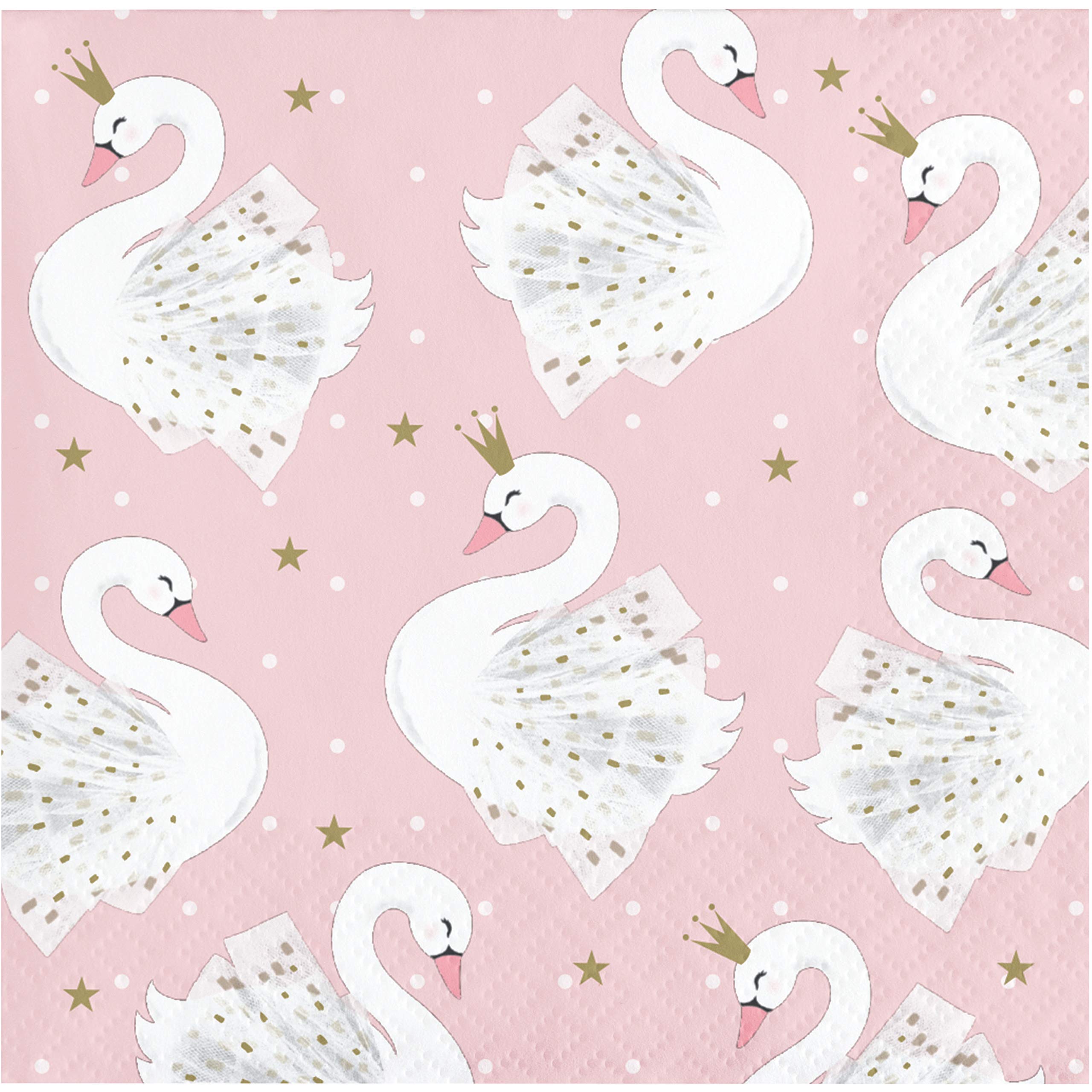 Creative Party PC343835 Swan Princess Beverage Napkins-16 Pcs