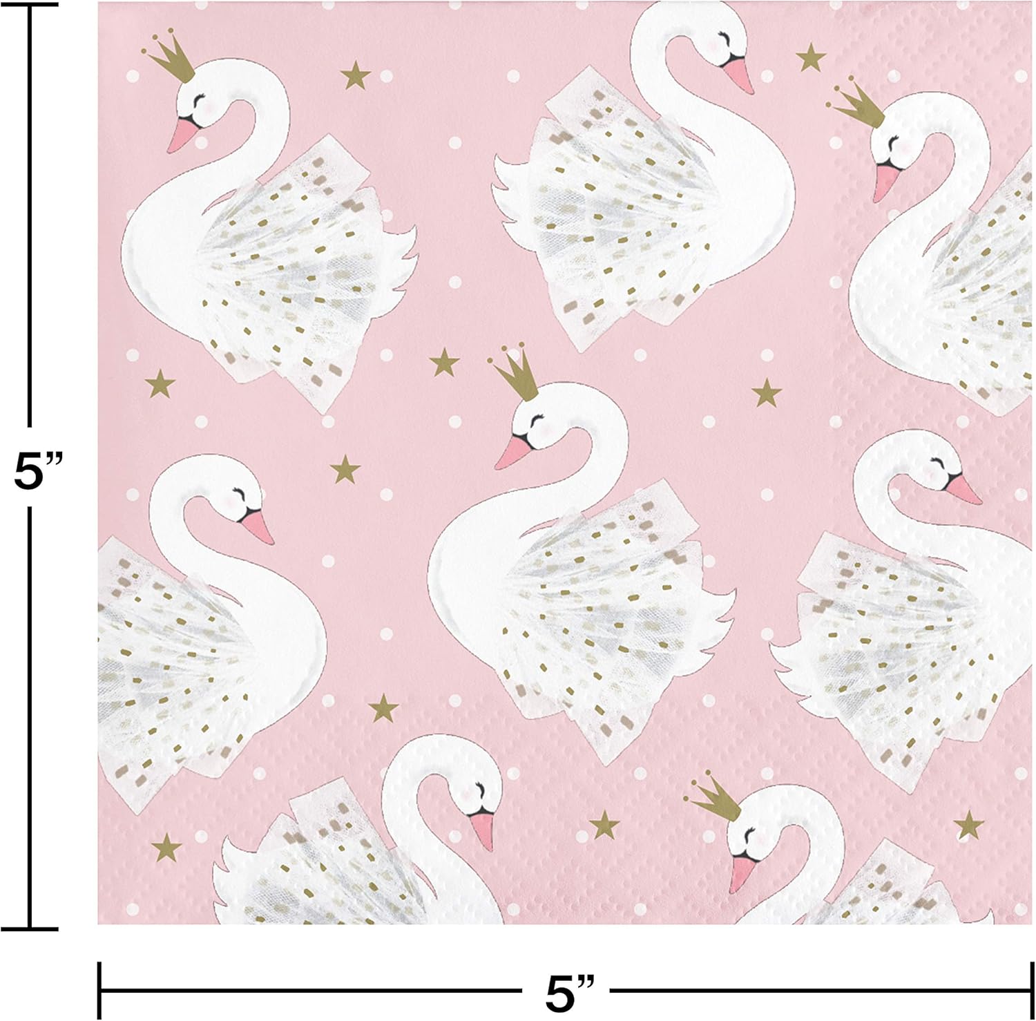 Creative Party PC343835 Swan Princess Beverage Napkins-16 Pcs