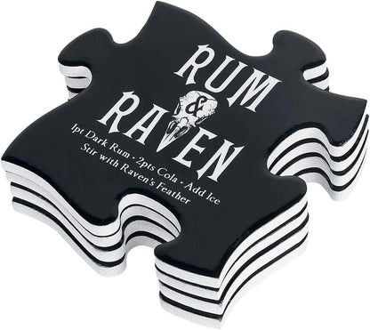 Alchemy England 1977 Coaster Set - Gothic Cocktail Coaster Black-White