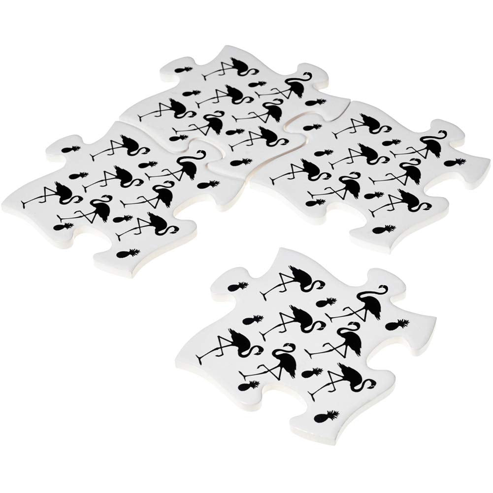 Alchemy of England Flamingo Pineapple Coaster Set White/Black