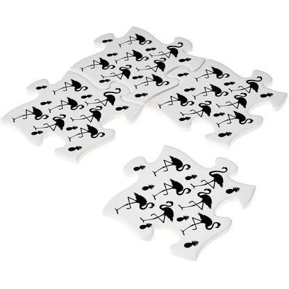 Alchemy of England Flamingo Pineapple Coaster Set White/Black