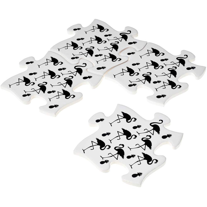 Alchemy of England Flamingo Pineapple Coaster Set White/Black