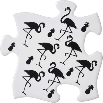 Alchemy of England Flamingo Pineapple Coaster Set White/Black