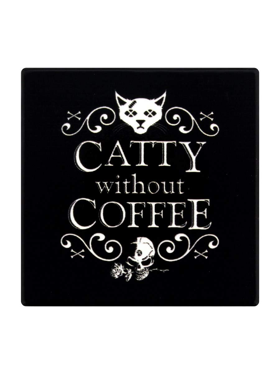 Alchemy Gothic Catty Without Coffee Individual Coaster