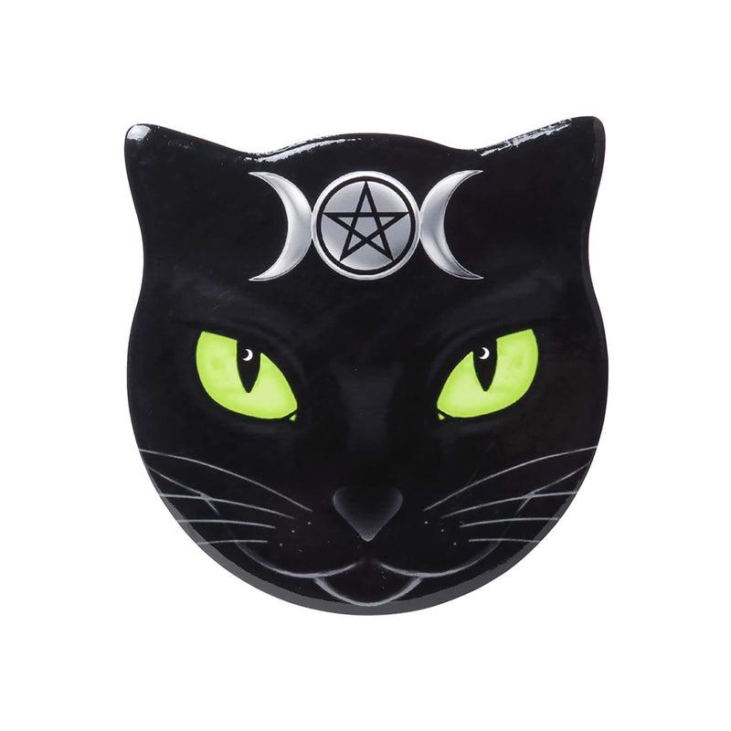Alchemy Gothic Triple Moon Cat Ceramic Coaster