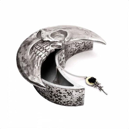 The Vault Skull Moon Decorative Trinket Box - Silver