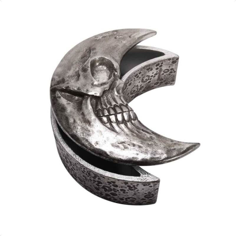 The Vault Skull Moon Decorative Trinket Box - Silver