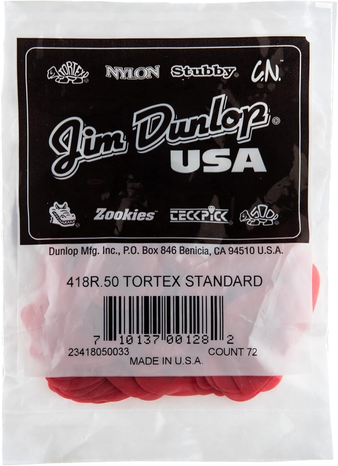Dunlop: 418R.50 Tortex Standard Red .50Mm