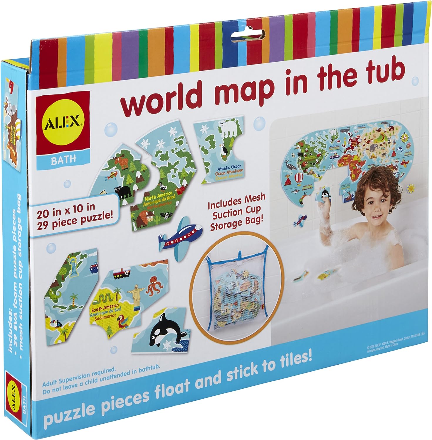 Alex Jura Toys 200020 Toys Bath World Map in The Tub