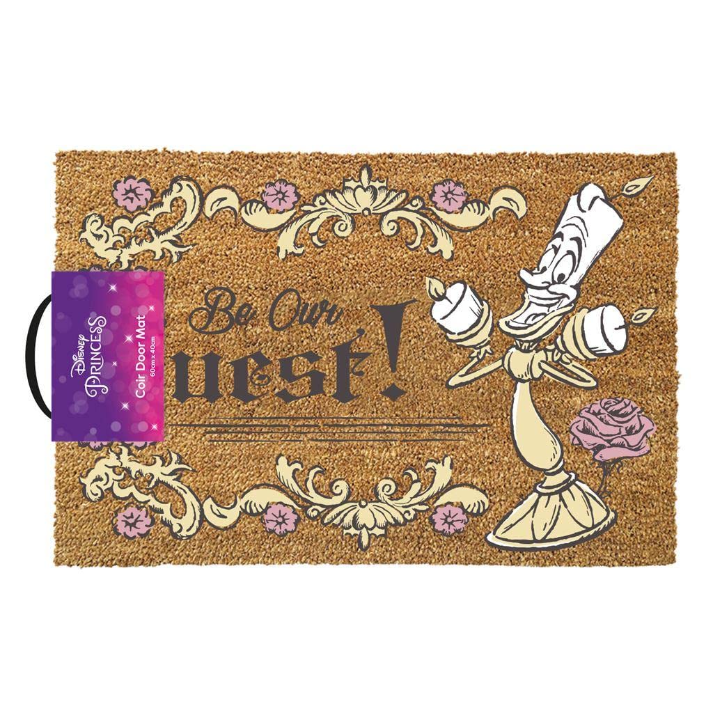 Pyramid International Beauty And The Beast Doormat (Be Our Guest Design) 40cm x 60cm. Full Sized Disney Princess Welcome Mat. Indoor and Outdoor Door Mat - Official Merchandise