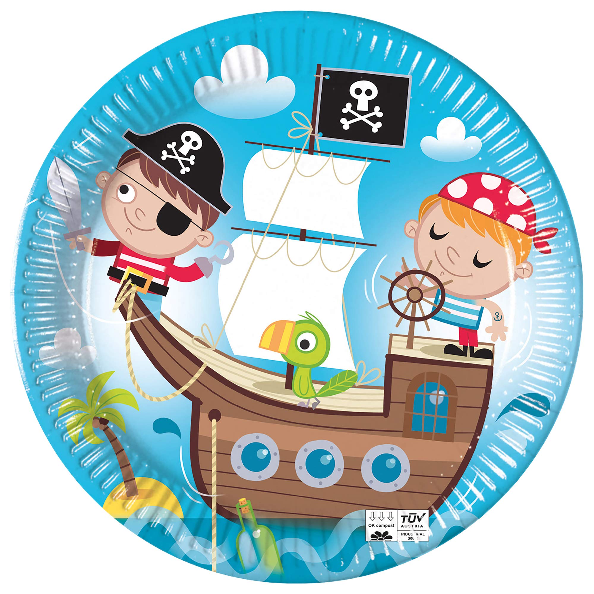 Procos- Pirates Treasure Hunt - Platos de Papel (23 cm) (10201183