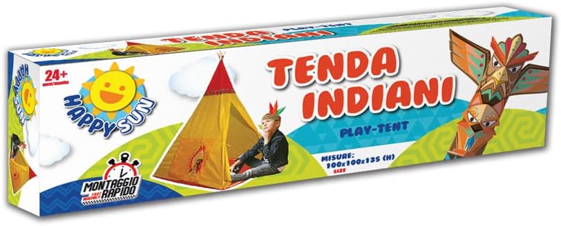 Happy Sun 705500651 cow boy Basic Indian Tent, Yellow, unica