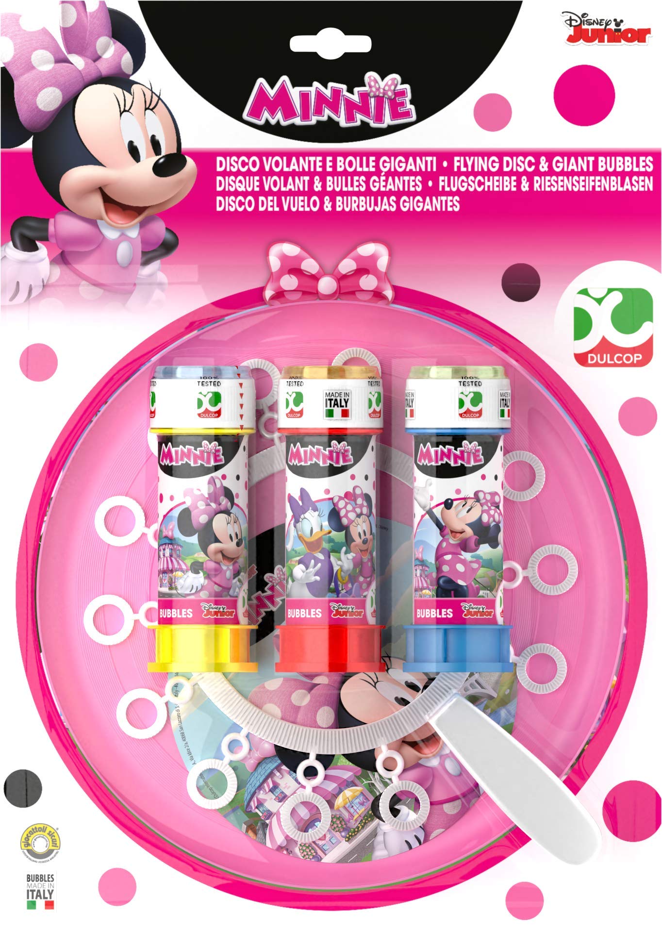 Minnie Mouse – Super Pompero with Disc and 3 bottles, 34 x 24 cm (Dulcop 69500111000)