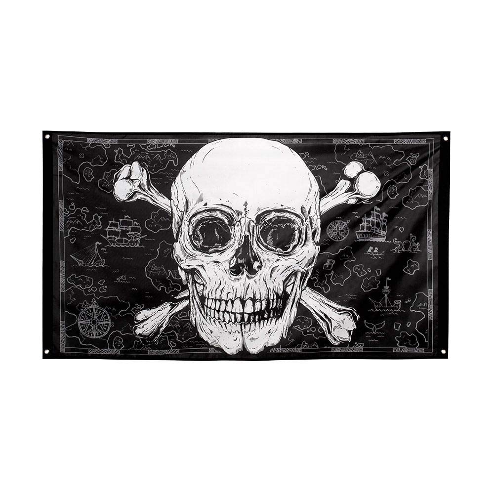 Boland 10201547 Bol74108 Pirate Flag 90 X 150 cm, Adult, Multi-Coloured