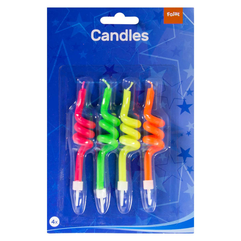 Folat- Velas Espirales - 4 Piezas, Multicolor (22913