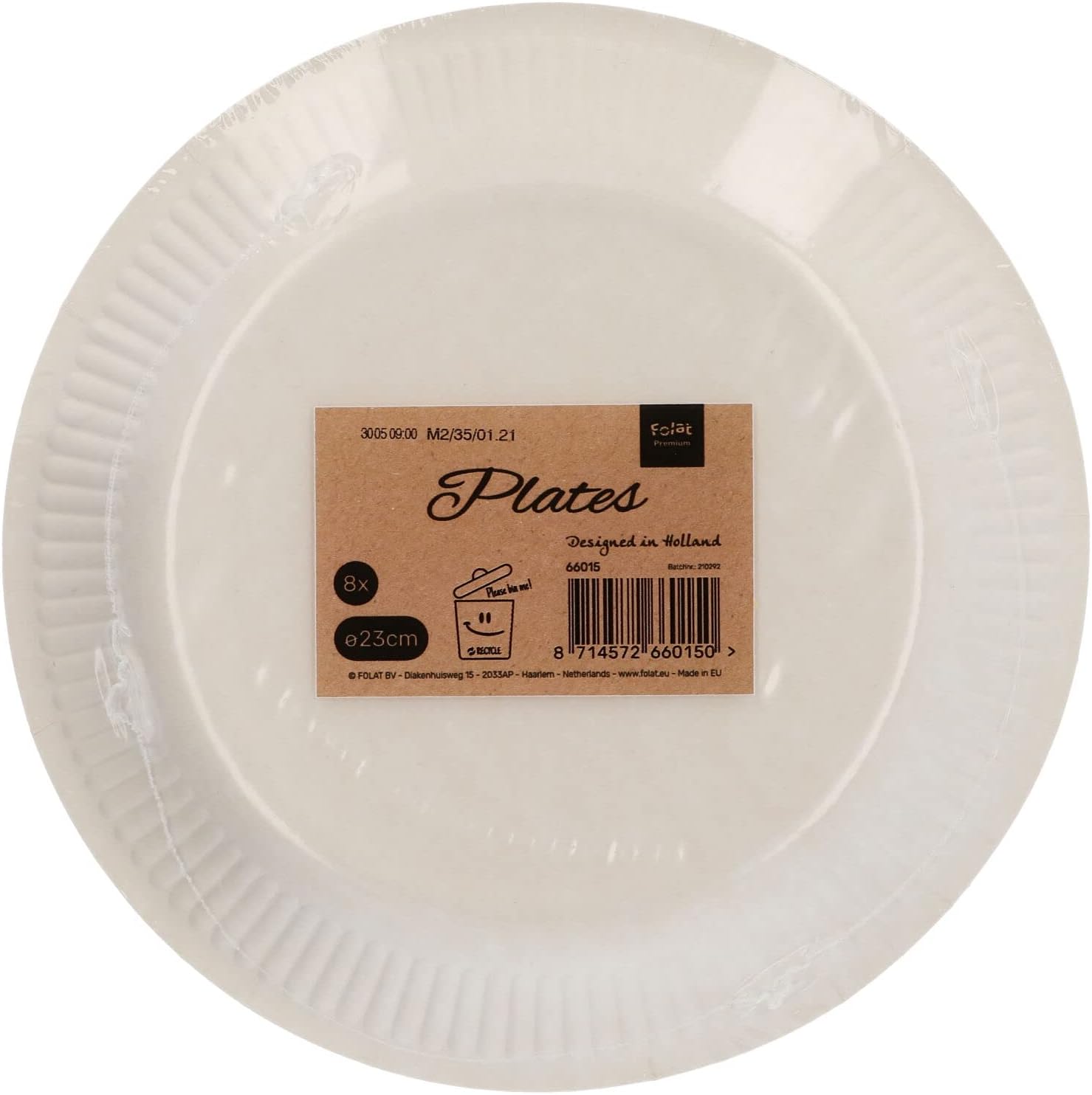 Folat 66015 Disposable Plates Elegant True Blue