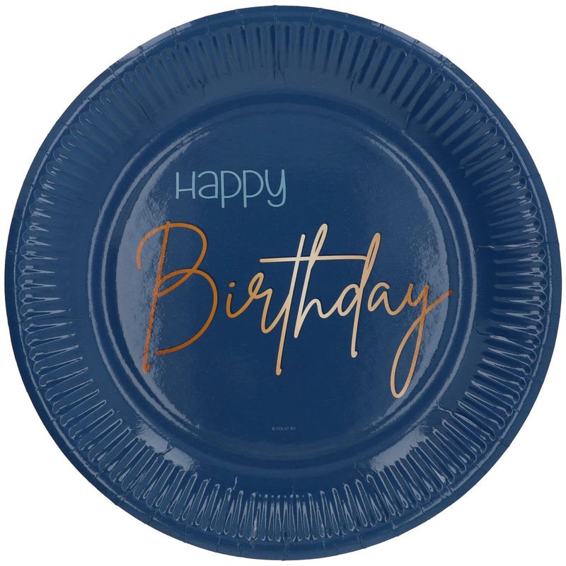 Folat 66015 Disposable Plates Elegant True Blue