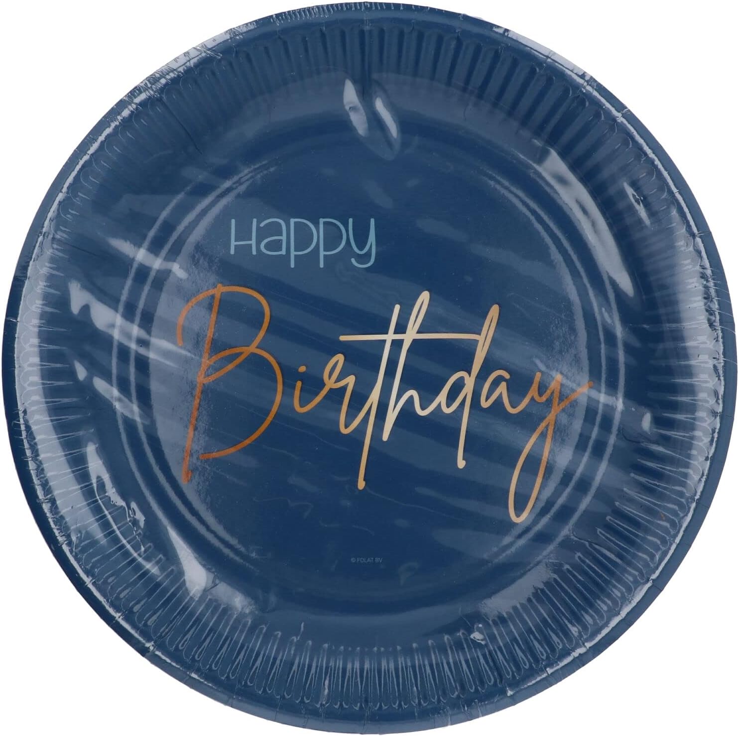 Folat 66015 Disposable Plates Elegant True Blue