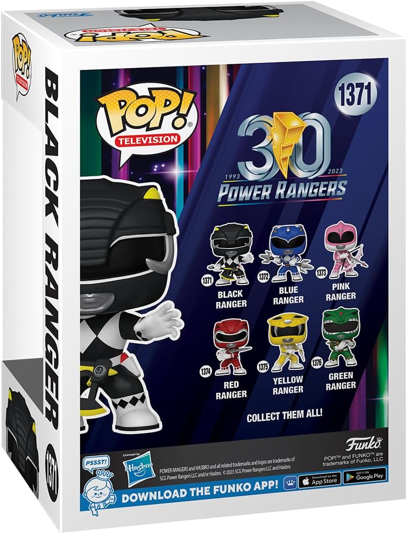 Funko POP! TV: Mighty Morphin Power Rangers 30th - Black Ranger - Power Rangers TV - Collectable Vinyl Figure - Gift Idea - Official Merchandise - Toys for Kids & Adults - TV Fans