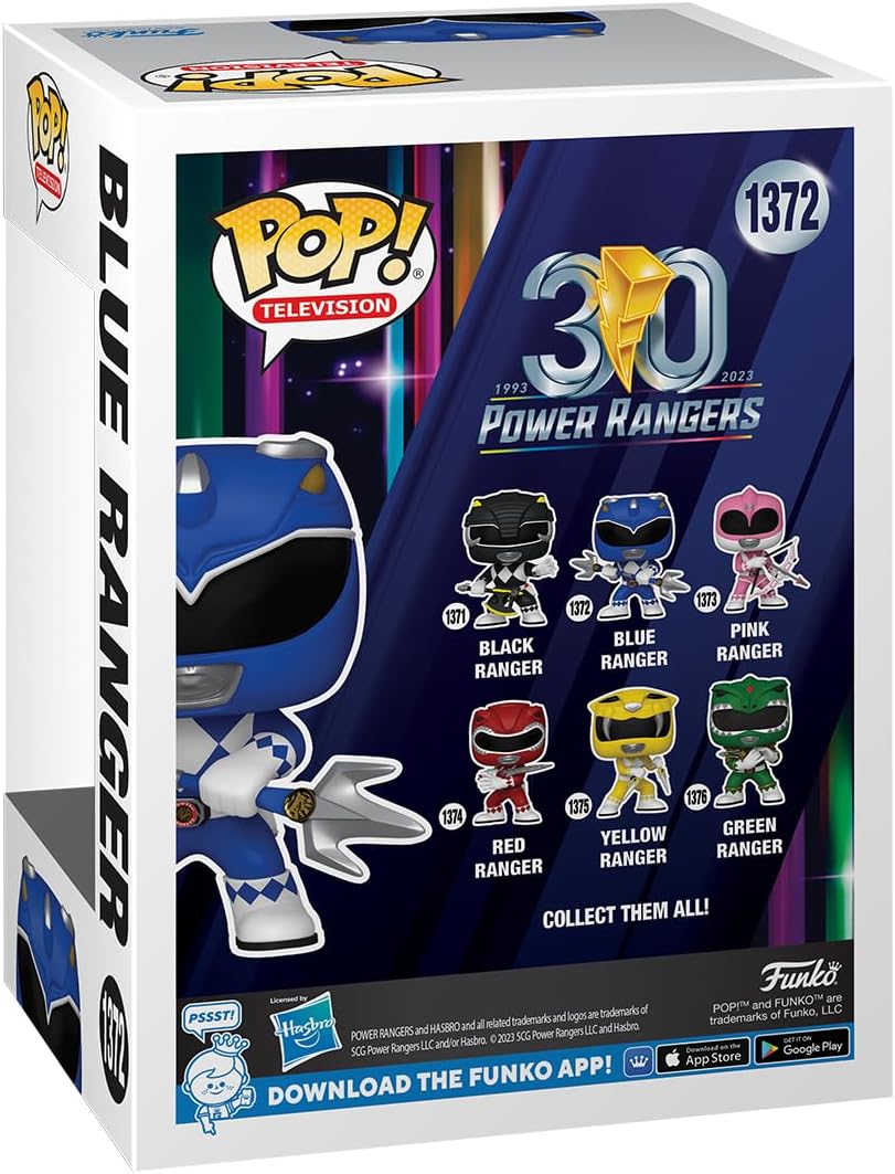 Funko POP! TV: Mighty Morphin Power Rangers 30th - Blue Ranger - Power Rangers TV - Collectable Vinyl Figure - Gift Idea - Official Merchandise - Toys for Kids & Adults - TV Fans