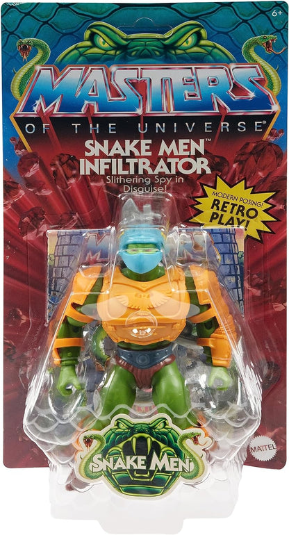 Masters of the Universe Origins Toy, Rise of Snake Men Eternian Guard Infiltrator, Collectible MOTU Figure with Accessory and Mini Comic, HKM77