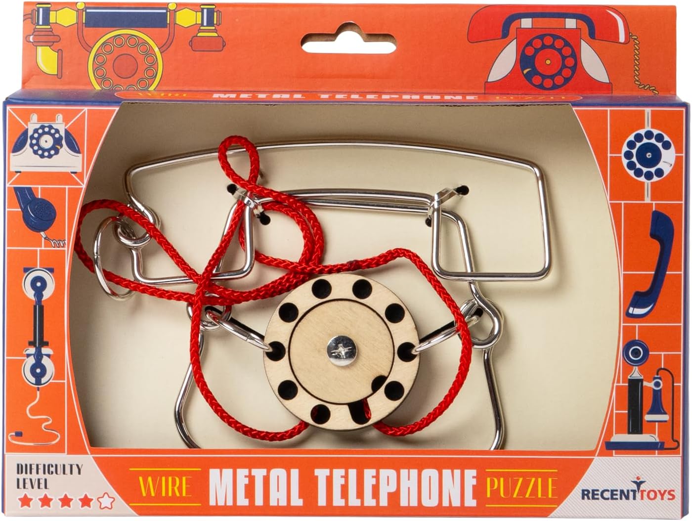 Constantin- Metal Telephone Rompecabezas, Multicolor (Recent Toys C5085