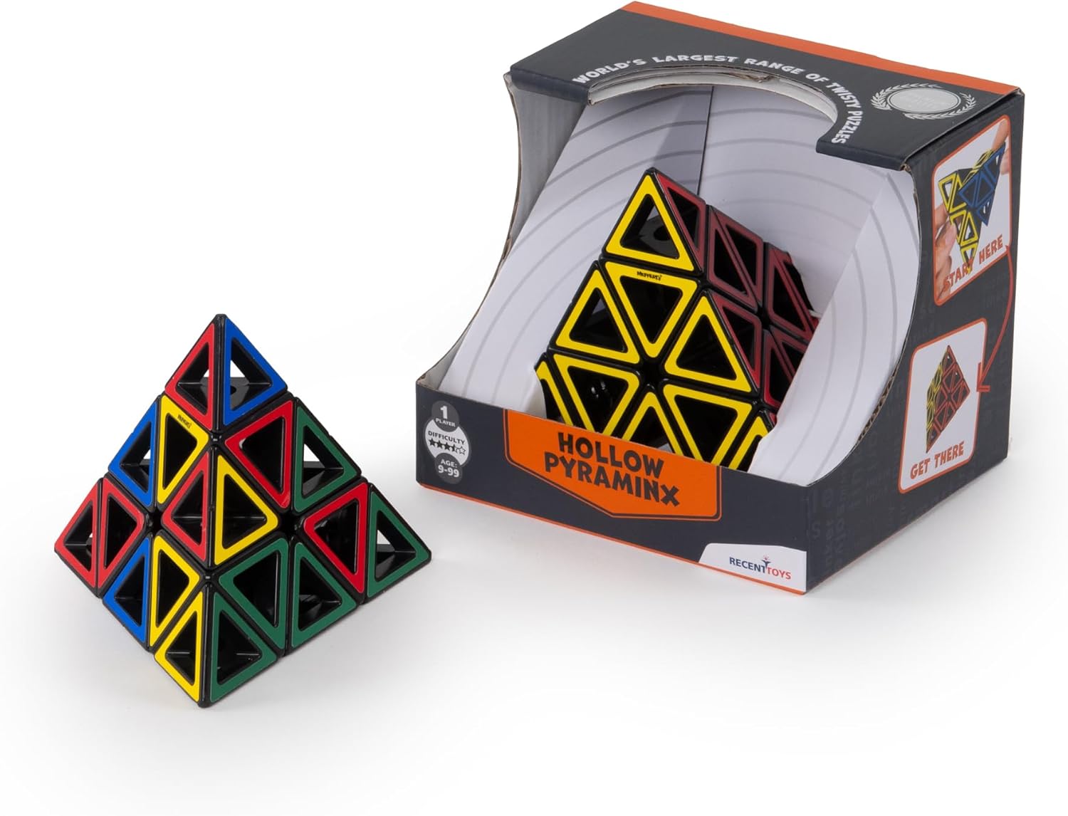 Meffert's M5097 Holle Pyraminx hersenkraker puzzel voor concentratie, meerkleurig