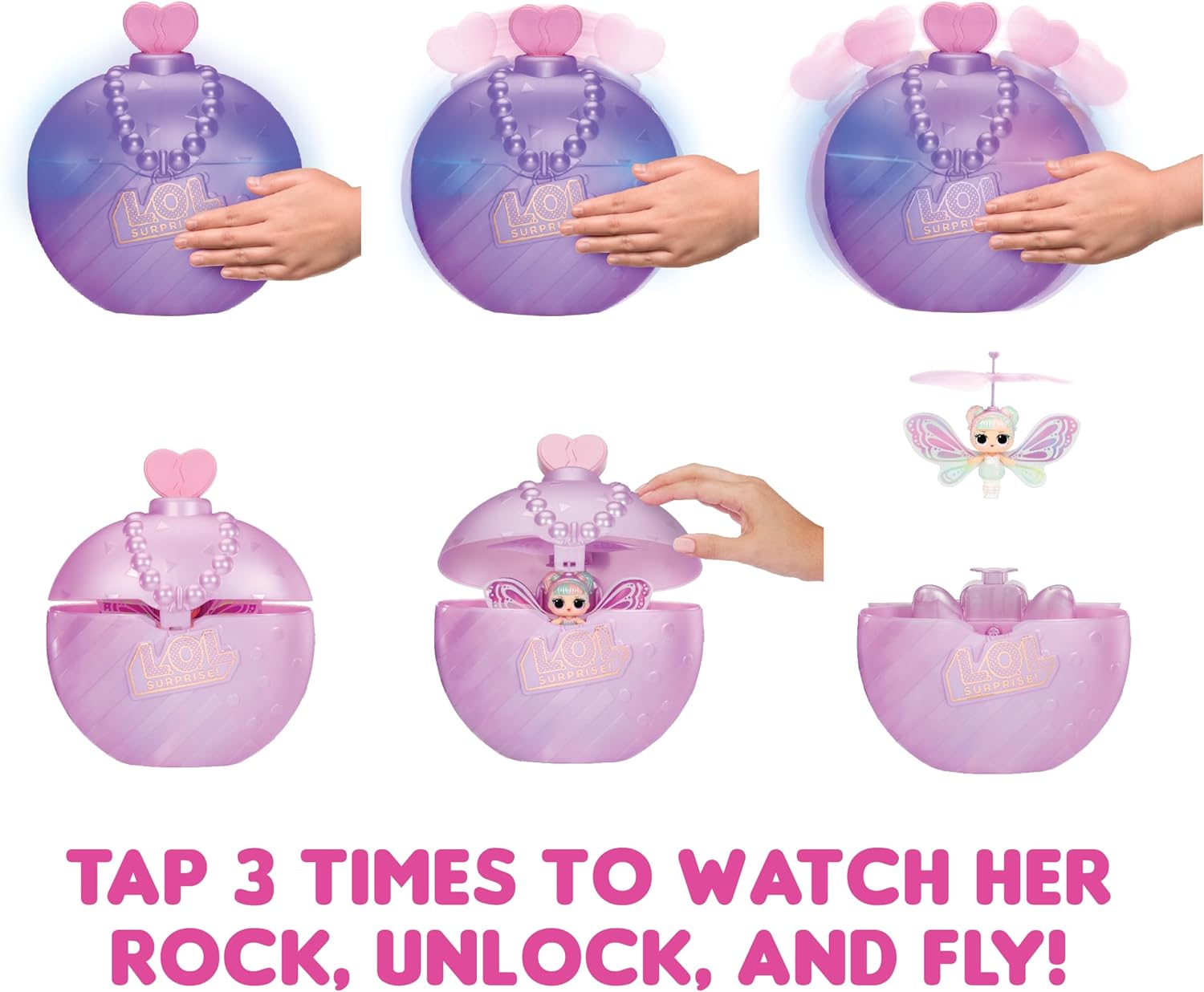 LOL Surprise Magic Flyers - Sweetie Fly - Hand Guided Flying Doll - Collectible Doll with Touch Bottle Unboxing - Great for Girls Ages 6+