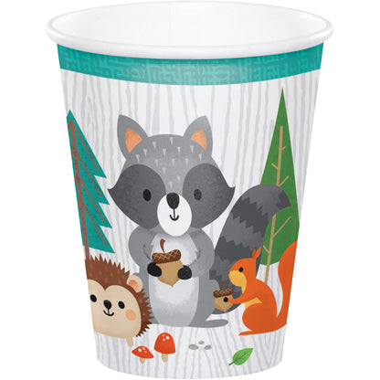 Creative Party PC343967 Wild One Woodland Animals Paper Cups-8 Pcs