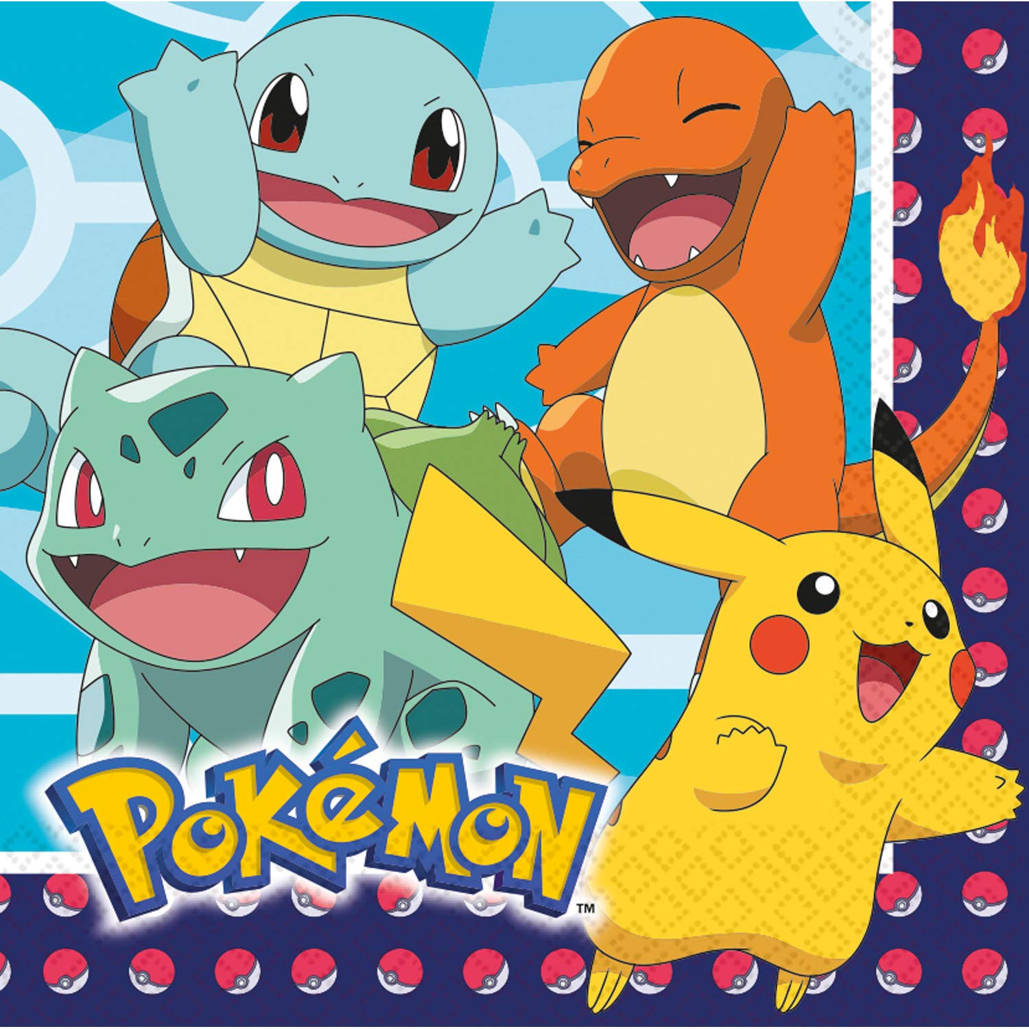 Amscan 9904821 - Pokémon Birthday Party Luncheon Napkins