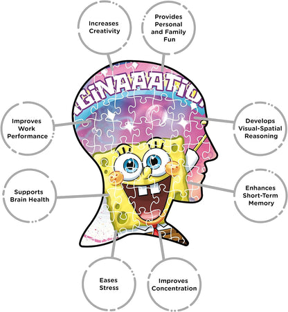 AQUARIUS SpongeBob SquarePants Imagination Puzzle (500 Piece Jigsaw Puzzle) - Officially Licensed SpongeBob Merchandise & Collectibles - Glare Free - Precision Fit - 14x19In