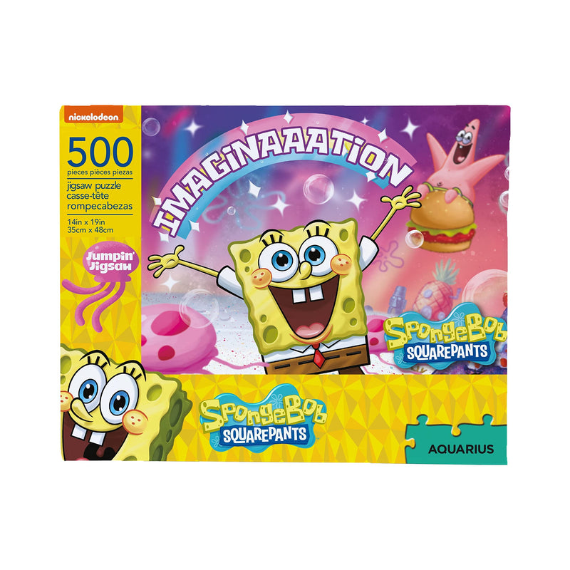 AQUARIUS SpongeBob SquarePants Imagination Puzzle (500 Piece Jigsaw Puzzle) - Officially Licensed SpongeBob Merchandise & Collectibles - Glare Free - Precision Fit - 14x19In