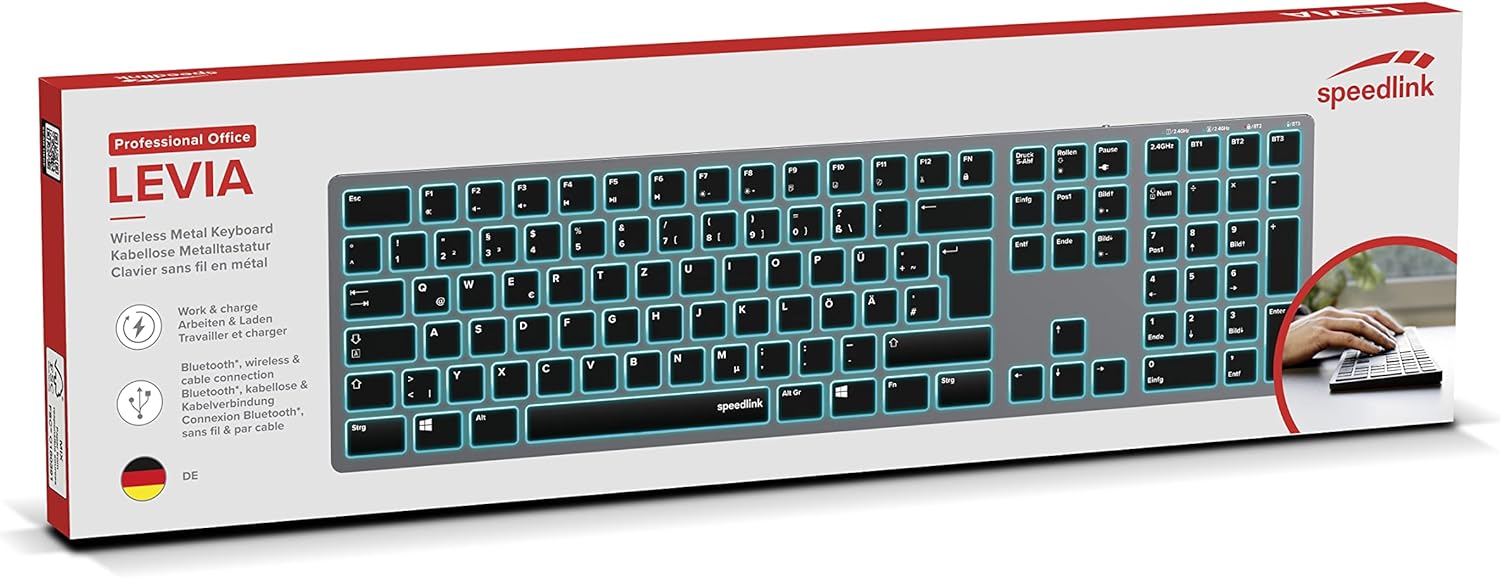 Logitech LEVIA Tastatur kabellos grau