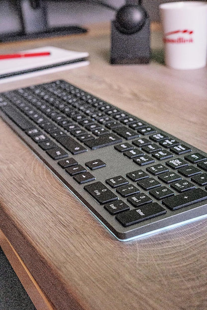 Logitech LEVIA Tastatur kabellos grau