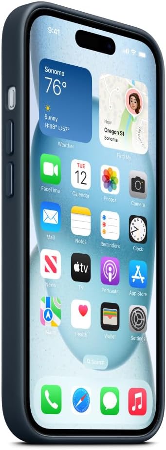 Apple - Back Cover For Mobile Phone - Magsafe Compatibility - Finewoven - Pacific Blue - For Iphone 15
