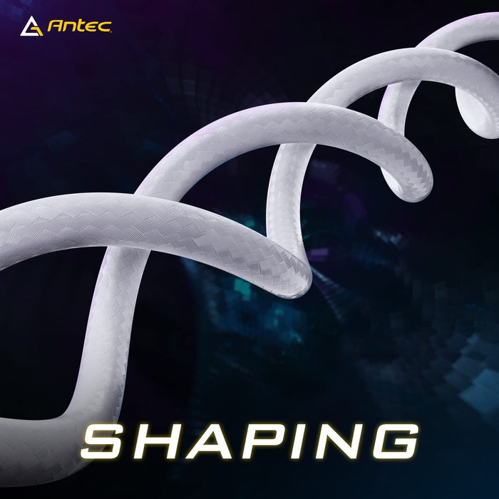 Antec Power Supply Sleeved Cable, PSU Extension Cable Kit / 1x24pin ATX / 2x8pin (4+4) EPS / 3x8pin (6+2) PCI-E, 30cm Length with Combs, Dual EPS White (White Connector) 6 Packs (White Connector) White (3080 Series)