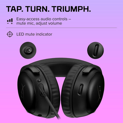 HyperX 727A8AA Cloud III – Wired Gaming Headset, PC, PS5, Xbox Series X|S, Angled 53mm Drivers, DTS, Memory Foam, Durable Frame, Ultra-Clear 10mm Mic, USB-C, USB-A, 3.5mm